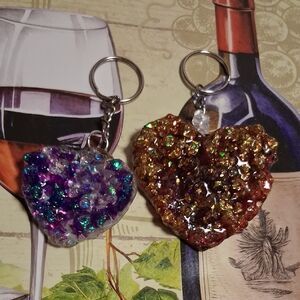 Sparkling Heart Keychains